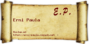 Erni Paula névjegykártya